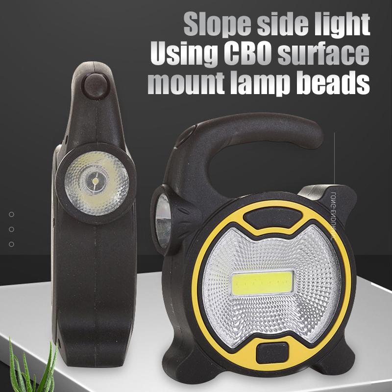 Battery Powered Portable Cob Led Work Light Handheld Lantern Flashlight Outdoor Tent Camping Lights With Handle Without Battery