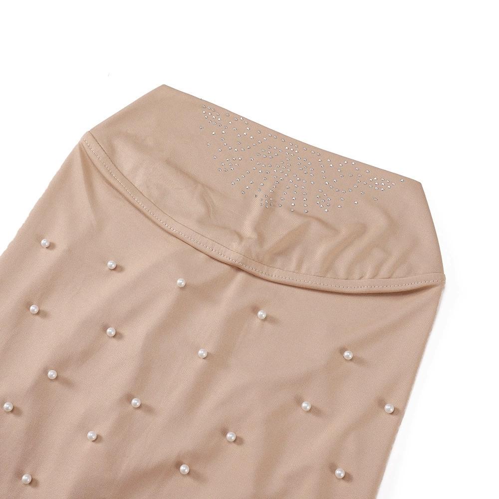 Women Pearl Decorated Hijab Scarf Shimmer Edge Shawl Women Soft Premium Jersey Hijab Turban Islam Solid Color Headscarf
