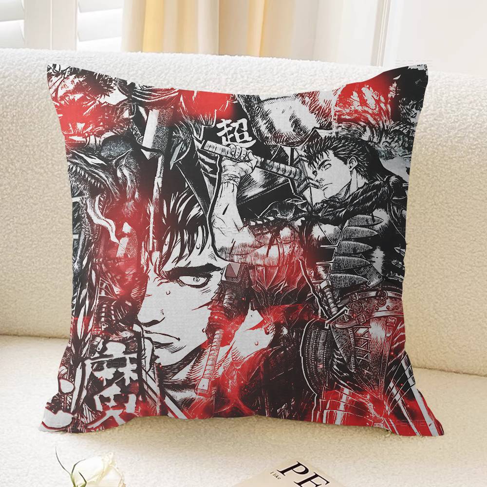 Berserk Guts Hot Anime Cushion Cover Inches Farmhouse Decor Home Throw Pillow Covers For Couch Decorations