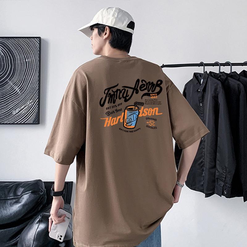 Cool Summer Men's Oversized Drop Shoulder T-Shirt Heavy Cotton Man Streetwear Tee