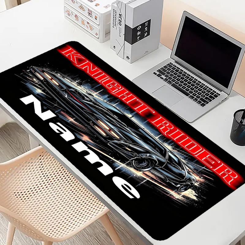 Custom Name Personalized Knight Rider Pattern Mousepad, Laptop PC Desk Mat, Decorative Desk Mat for Home Keyboard Pad Gift