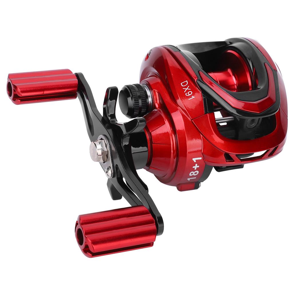 Baitcasting Fiskehjul 6 Utväxling Centrifugal Magnetisk Dubbelbroms Haspelrulle 18+1 Kullager(Höger