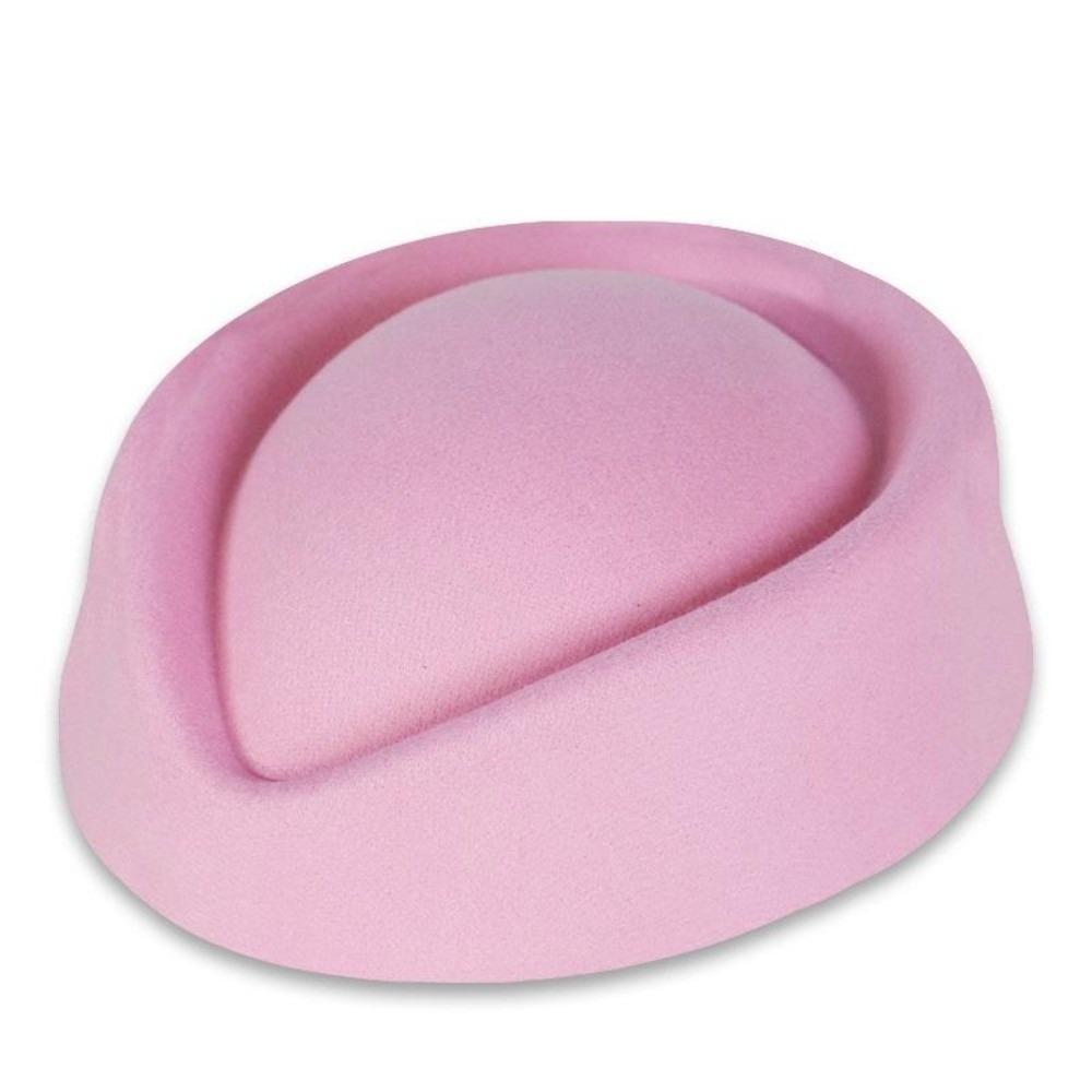 Formal Stewardess Hat Solid Felt Beret Fashion Flight Attendant Hat  Women Headwear