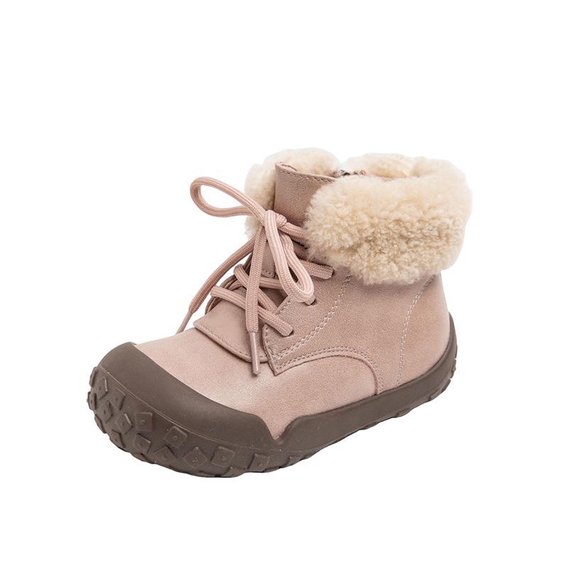 

Girls Plush-Lined Winter Boots: Soft Sole Cotton Martin Snow Boots 2025 Size 24, Length 15 cm рожевий