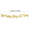 Birthday Slay All Day Gold Glitter Banner - Gen Z Slag - Funny Zoomer Birthday Decorations, Favors, Supplies, Ideas and Gifts