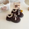 Girls' Fuzzy Cotton Winter Shoes 2025: Soft-Soled, Warm, Velvet-Lined Korean Style Casuals