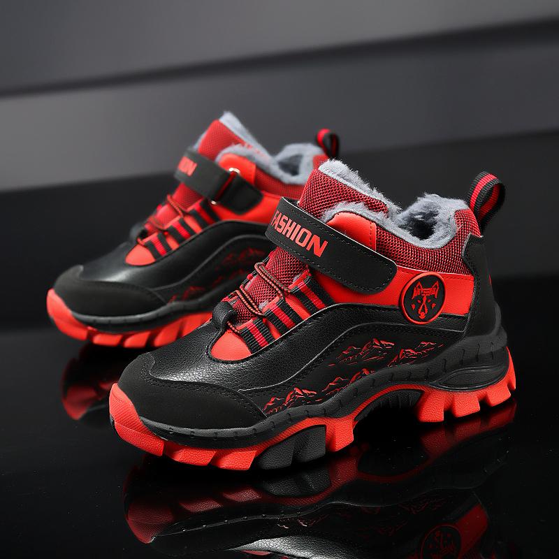 Winter Children's Snow Boots with Plush Anti Slip Wolf Claws Hiking Cotton Shoes