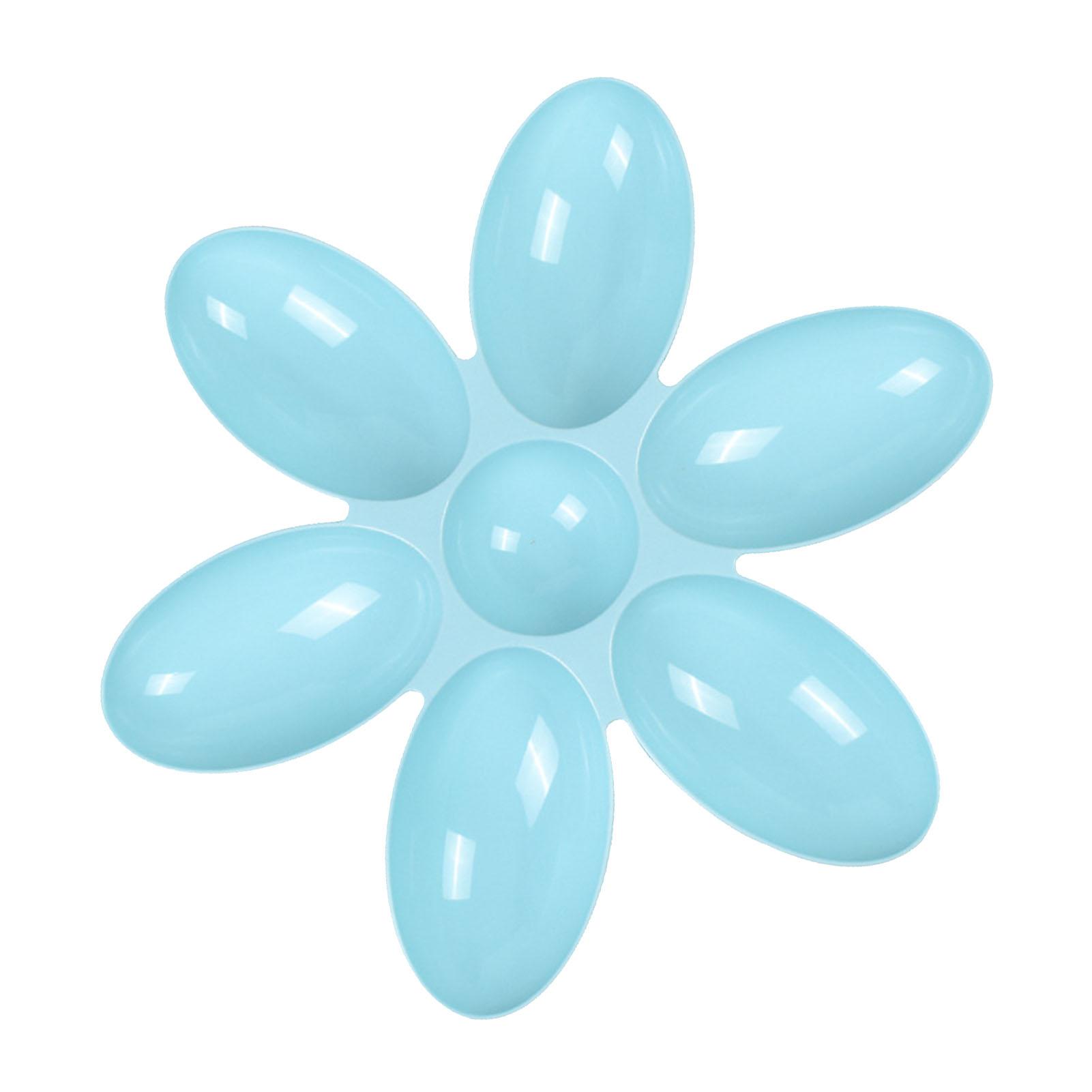 

Миска для кошачьего корма Пластиковая 6 лепестков Долговечная Легко моющаяся Кормушка для щенков для маленьких кошек котят Blue