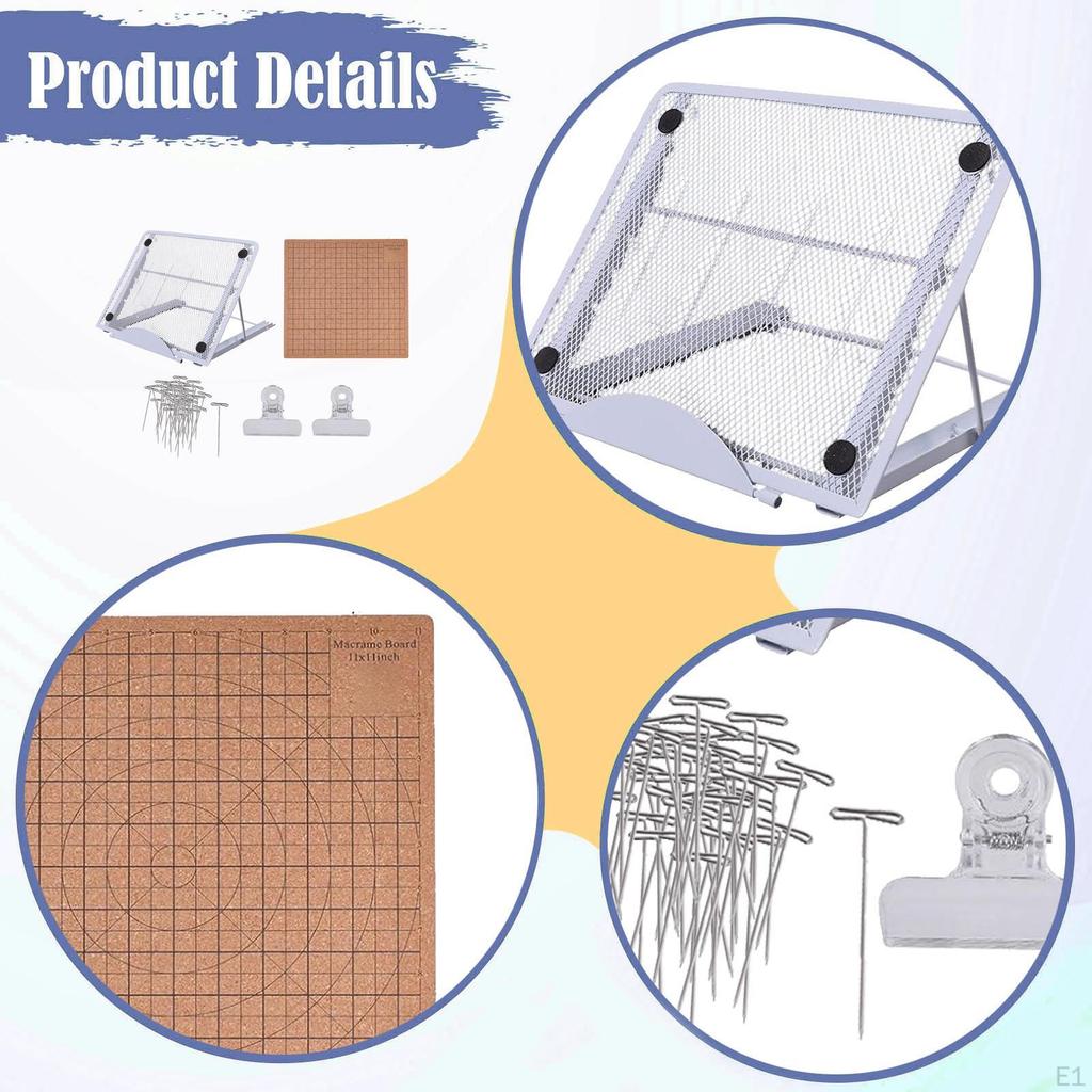 Kit Tavola Macramè Fai da Te, Strumenti Multifunzionali Tessuti a Mano per Intrecciare e Annodare