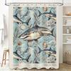 Ocean Friends Great White Shark Collection Waterproof Shower Curtain Bath Decor Blue Marine Life Theme Home Decoration 180x240cm
