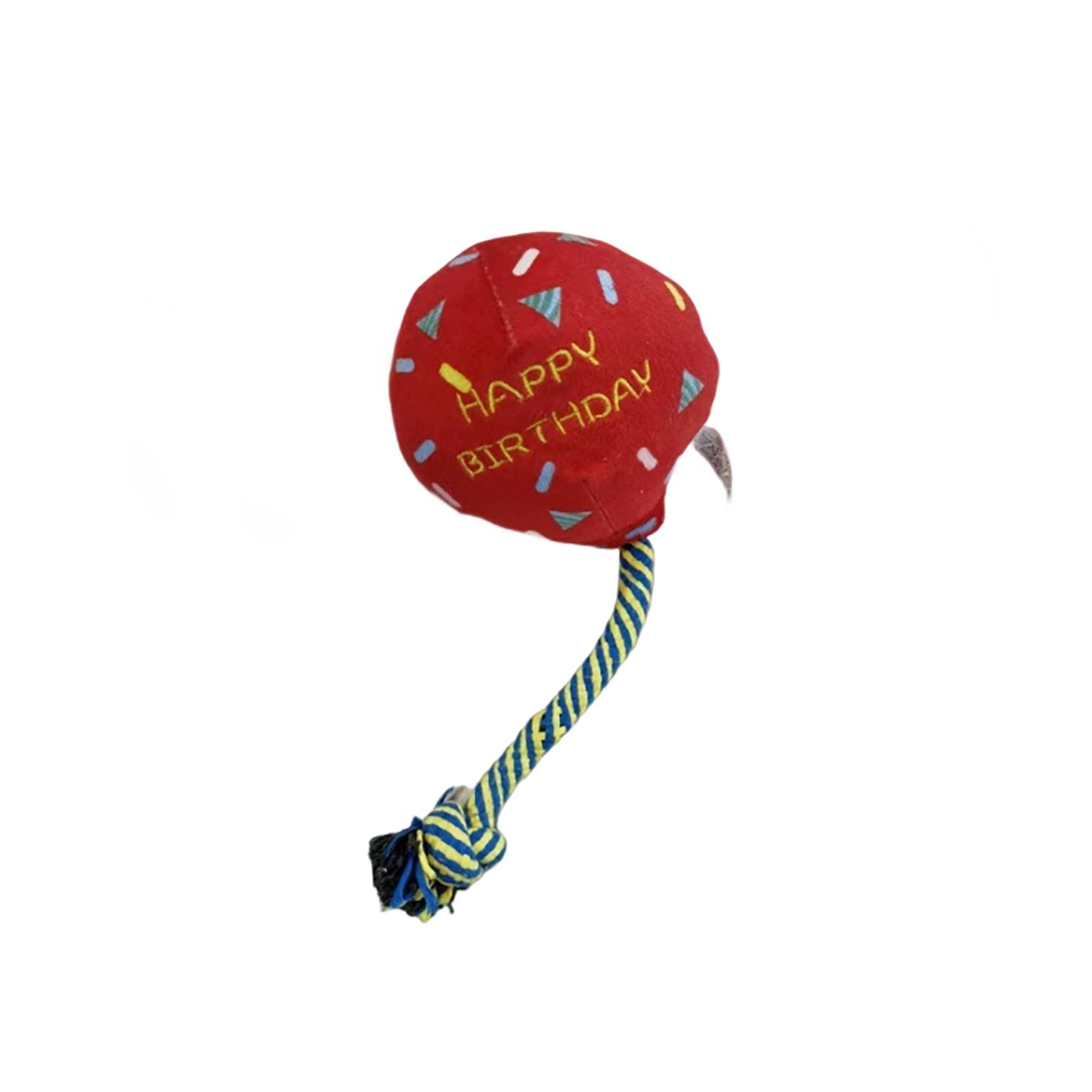 

Birthday Themed Plush Rope Ball Dog Toy - Interactive Squeaky Chew Toy For Puppies & Small Dogs One Size