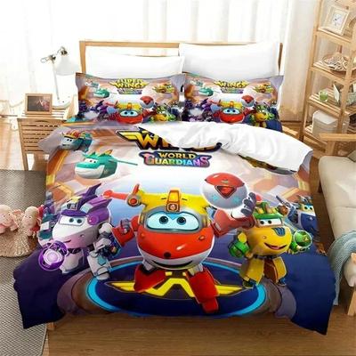 Super Cartoon Wings Bedding SetDuvet Cover Comforter Bed Set Quilt Cover PillowcaseKing Queen Twin Size Boys Girls Adults