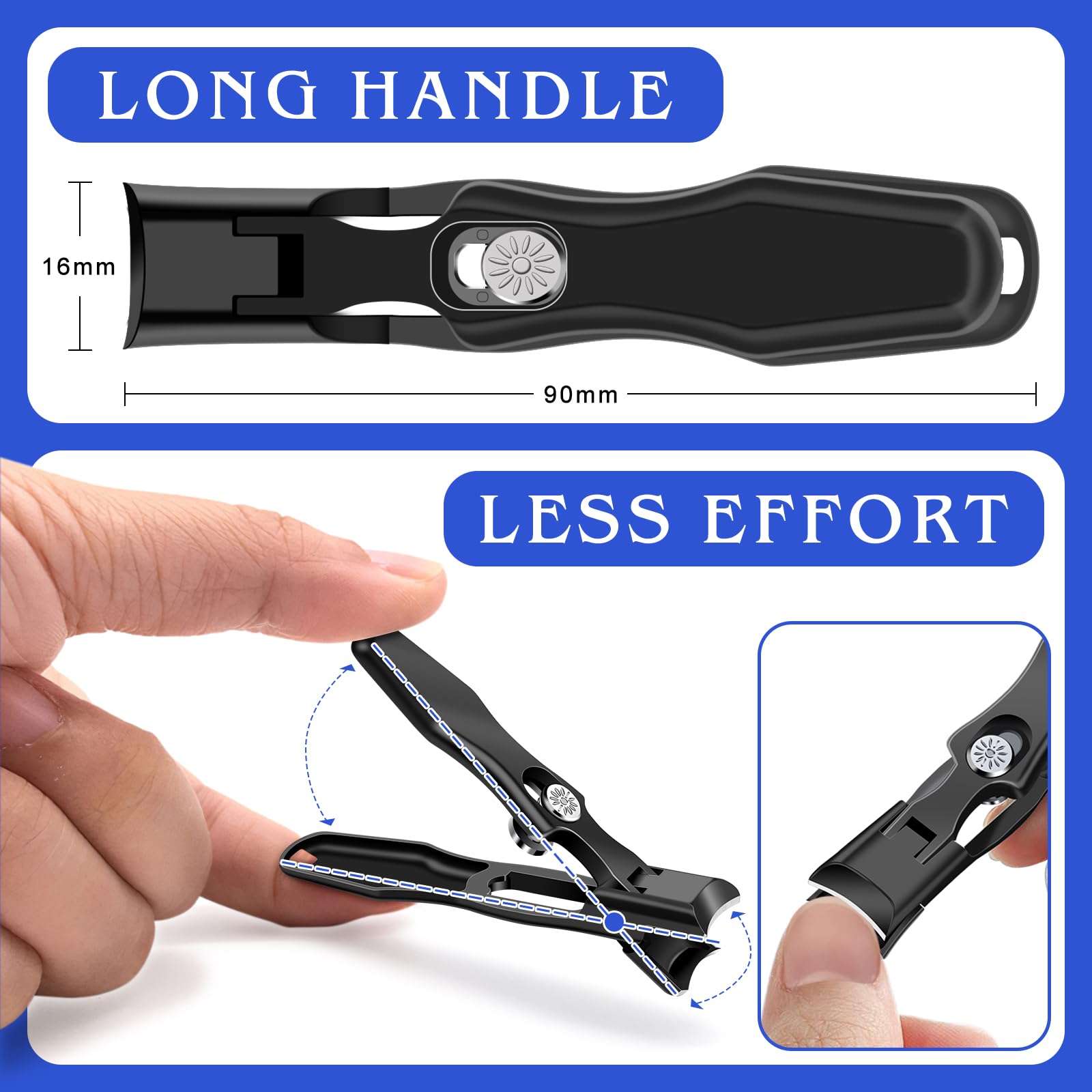

Anti-Splash Nail Clipper Stainless Steel Fingernails Toenails Cutter Nail Trimmer Manicure Tool Black