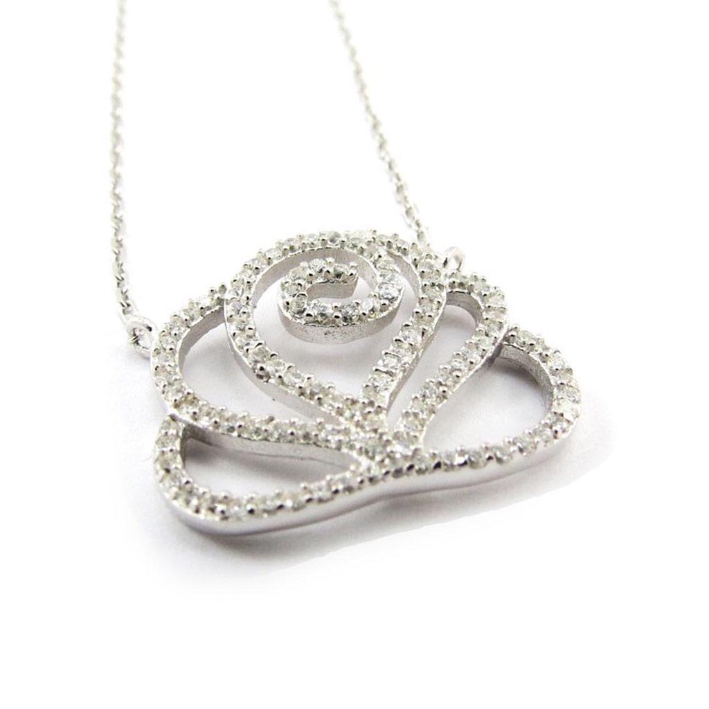 

Les Trésors De Lily [J4078] - Серебряное колье Rosa Romantica белое