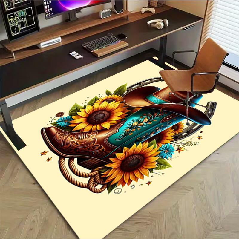 1PC Cowboy Boot Non-Slip Floor Carpet, Suitable for Office, Bedroomand Playrooms. It Can Also Be Used As a Sofa Footrest cover-T108