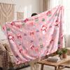 Christmas Flannel Throw Blanket Soft Warm Cozy For Sofa Bed Indoor Home Use Great Holiday Gift