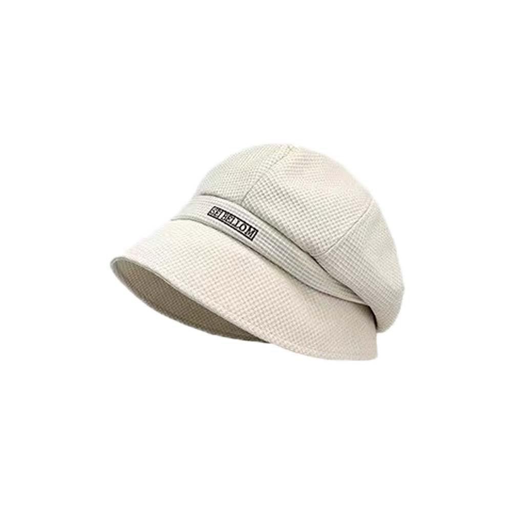 

Simple Casual Wide Brim Sun Hat Solid Color Sunshade Sun Protection Cap Breathable UV Protection Duckbill Hat Hiking бежевий
