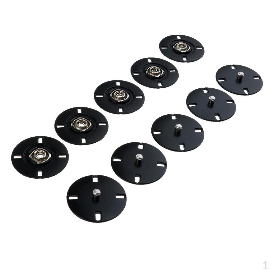 5 Sets Metal Sewing on Snaps 21mm чёрный