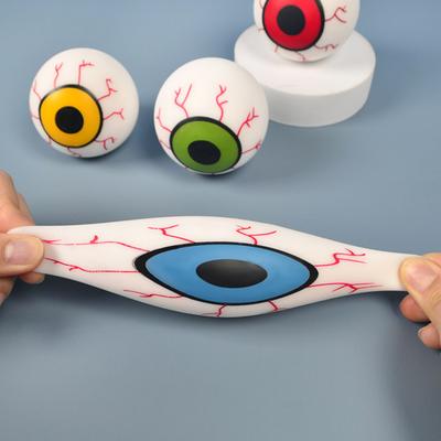 Halloween Eyeball Squeeze Toy Realistic TPR Stress Relief Ball Gag Prank Fidget for Kids Adults Portable Decompression Gadget for Anxiety Party Favors