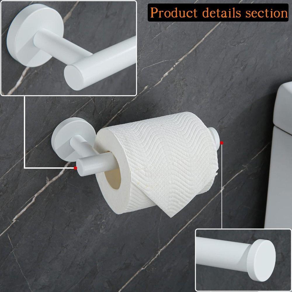 Stainless Steel Tissue Holder White Paper Roll Holder Toilet Paper Holder Bathroom Kitchen