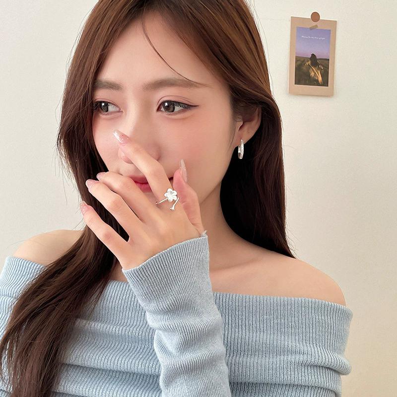 Elegant Frosted Texture Floral Bloom Adjustable Rings For Women Girl Fashion New Jewelry Gift Party Wedding anillos