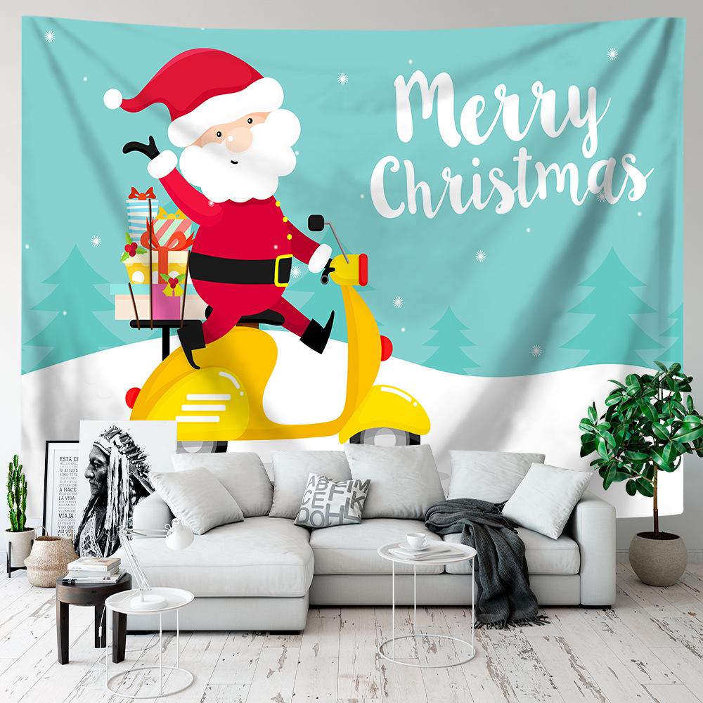 Cartoon Tapestry Christmas Wall Hanging Background Cloth Room Party Decoration