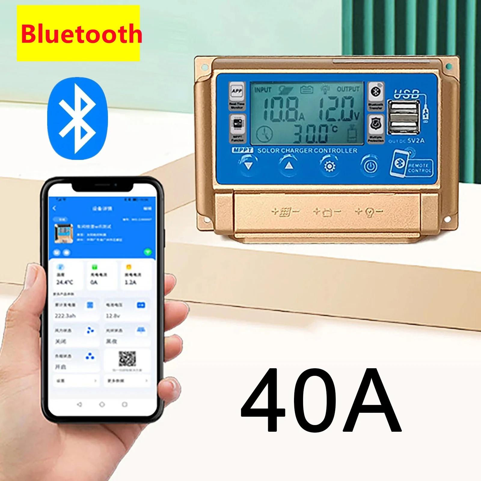 

12 В/24 В 30 А/40 А/50 А/60 А ЖК-дисплей высокой четкости с большим цифровым дисплеем Bluetooth WIFI Контроллер солнечной зарядки MPPT Контроллер Solar