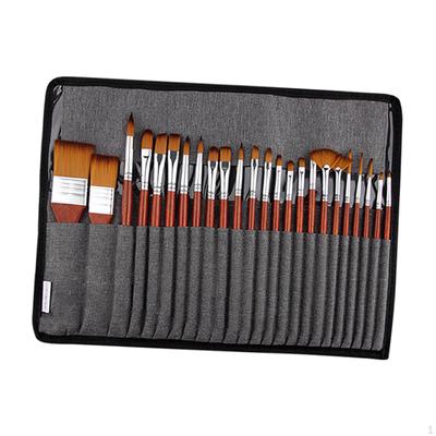 25-teiliges Pinselset Malpinsel Nylonhaar Einfache Reinigung Aquarell Bequemer Griff mit