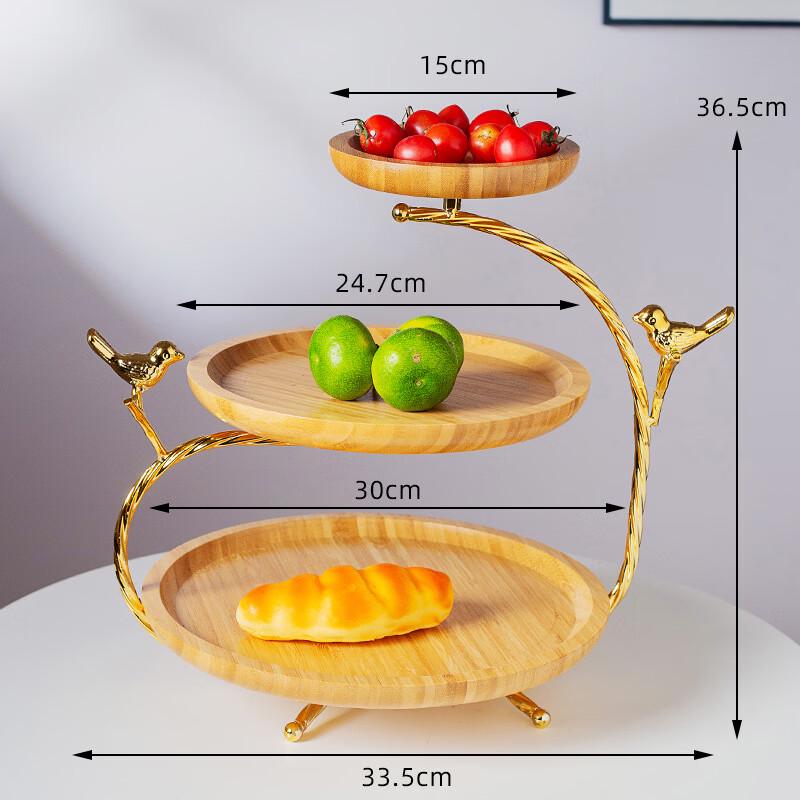 ZISIZ Bamboo Multilayer Dessert Display Stand