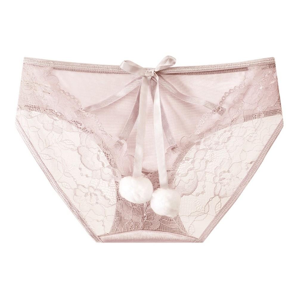 Low Waist Underwear for Women Bowknot Lace Underpants Breathable Lace Panties  Valentine's Day Gift