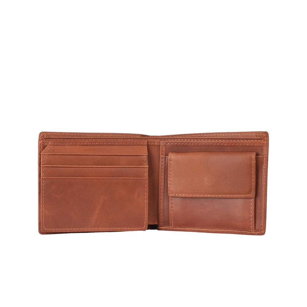 Portafoglio Bifold da Uomo e Porta Carte in Vera Pelle con Tasca Portamonete, Scomparti Multi-Carta, Pelle Bovina di Primo Strato