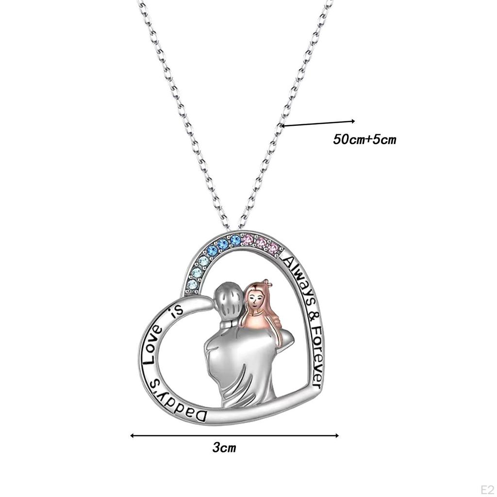 Fathers Day Necklace Heart Pendant Present Birthday Gifts Trendy Father's Gift Father