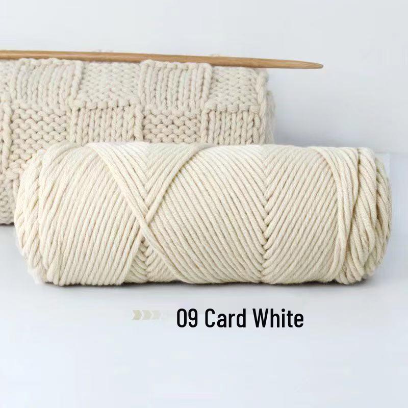 8-Strand Cotton Wool Yarn for Scarf DIY - Thick, Soft Thread with Silk Elements