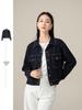 Guang Mei 2026 Women's Petite Deep Blue Denim Jacket - Versatile Short Style