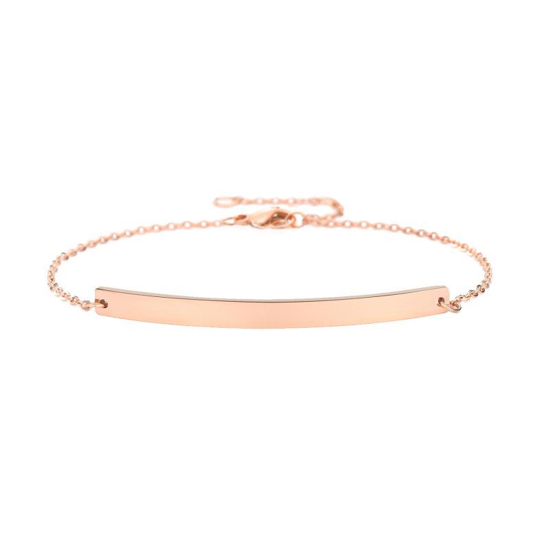 Simple Geometric Stainless Steel Bracelet – European & American Style, Light Luxury, Customizable Couple Bangle