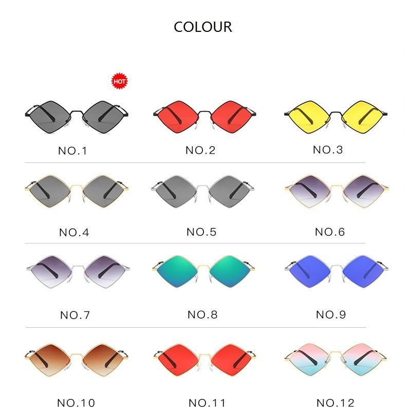 Trend Polygon Sunglasses Women Irregular Rhombus Vintage Alloy Small Frame Sun Glasses Men Shades Retro Sunglass Ladies Eyewear