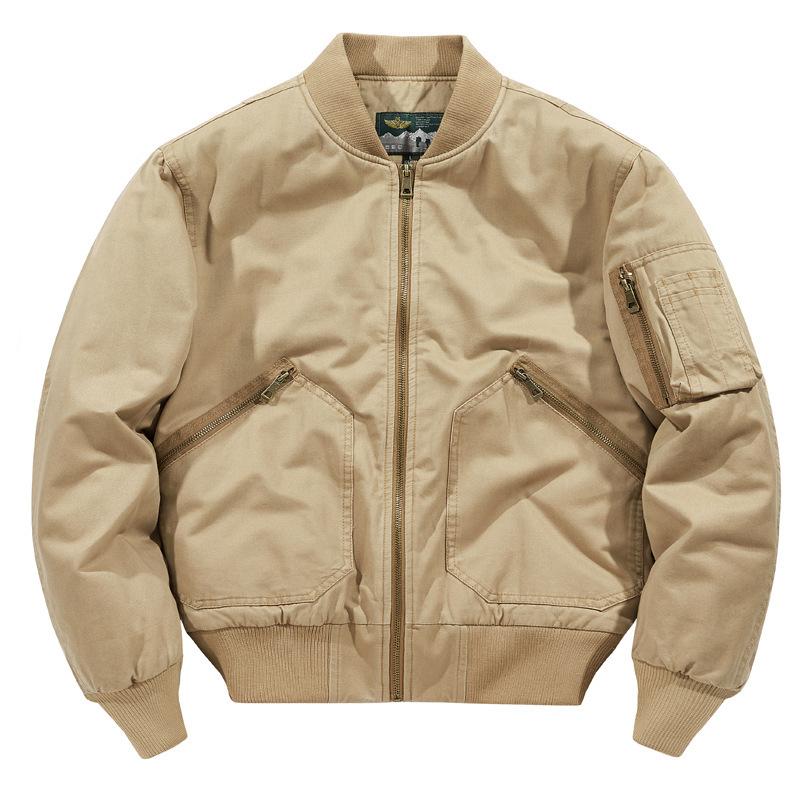 Pure Cotton Flight Cotton-padded Men's Jacket Autumn and Winter Loose Top Clothing American Retro Tooling Baseball Collar Thickened Cotton Clothing