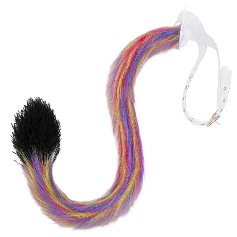 Faux Furs Foxes Costume Tail Adult/Teen Cosplay Halloween Christmas Party Costume Adjustable Cats Dog Wolf Leopards Tail