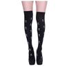 Skeleton Halloween Silk Stockings Woman Black Knee High Socks Ghost Props House