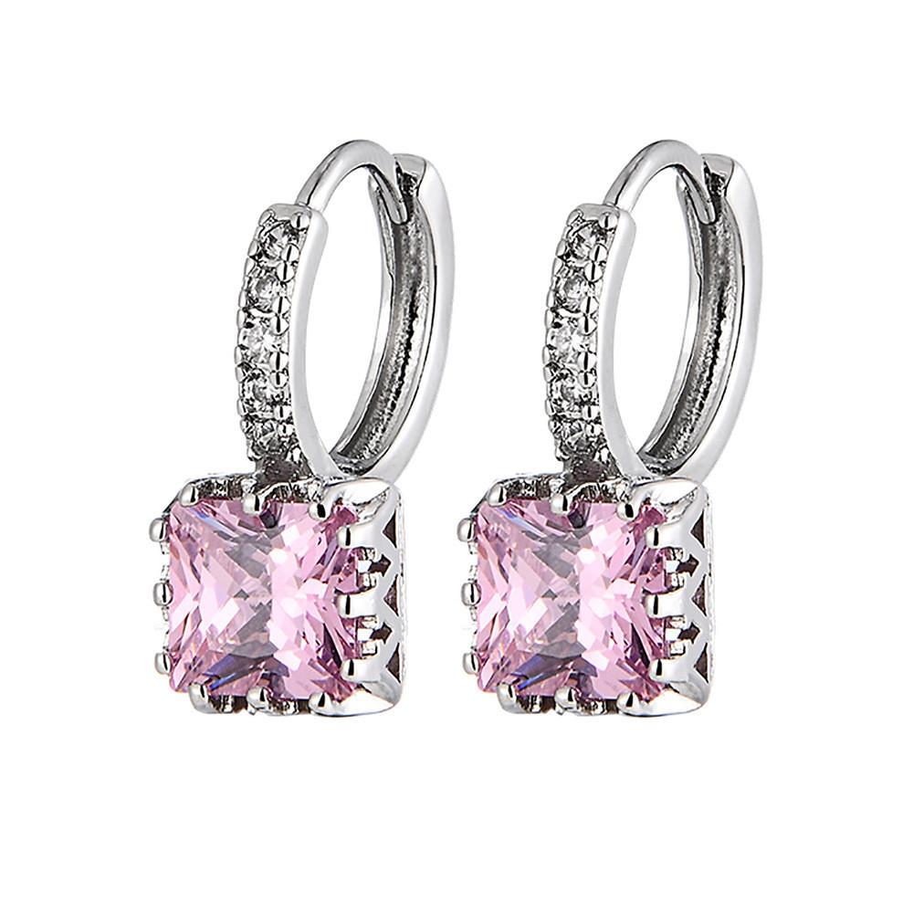 Stylish Zircon Square Alloy Earrings For Women Geometric Summer 2022 Jewelry Unique