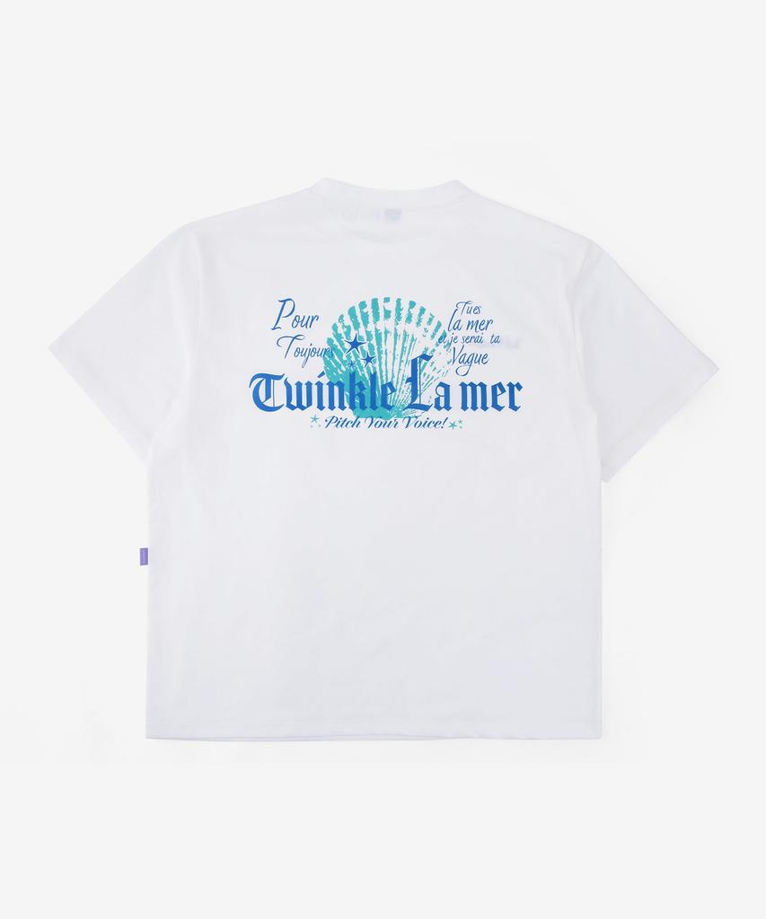 Kichipichi La Mer Clam Semi-Overfit Sorona Short Sleeve T-Shirt Off-White (Kf2Lts001)