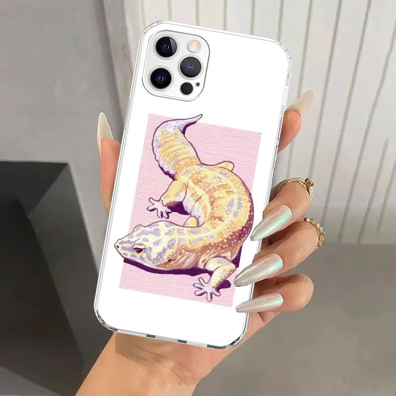 Lizards Geckos Phone Case for Iphone 17 Air 16 15 Plus 14 13 Mini 12 11 Pro Max 16E 7 8 SE 2020 Soft Funda Print Shell 16 15 14