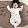 Pure Cotton Long Sleeve Baby Romper with Double Layer Belly Protection - Spring/Autumn Butterfly Harem Suit for Newborns