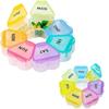 Large Capacity Pill Organizer Weekly 7 Day Compartments Easy Open Daily Pill Box Portable Pill Dispenser Case