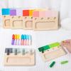 Wooden Montessori Toy Color Sense System Training Wood Insert Board 24 Color Children's Color Cognitive Matching Educational Toy