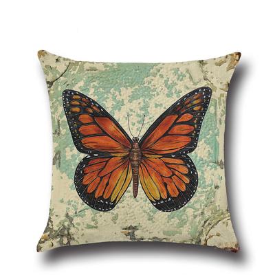 Linen Pillowcase Home Cute Butterfly Sofa Pillowcase Office Nap Pillow