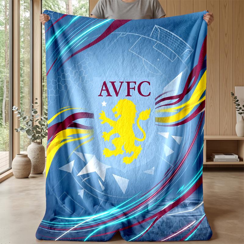 Coperta in Flanella con Stampa Aston Villa, Morbida Calda Leggera Coperta da Divano Letto Campeggio