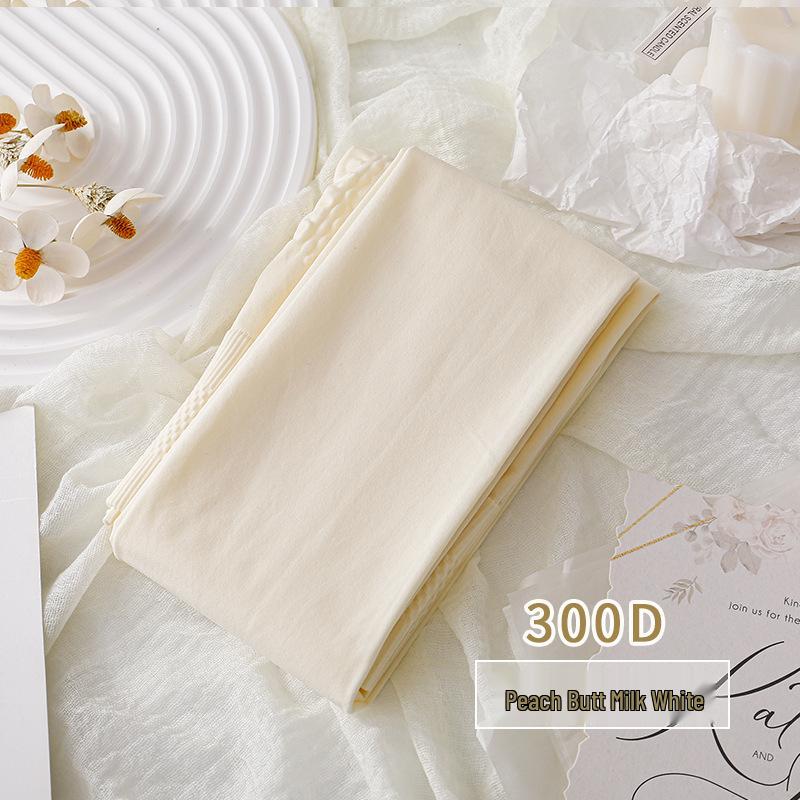 

Women s High-Waist Cotton Leggings - Thick, Velvet-Lined, Stirrup Tights in Milk White & Beige for Autumn/Winter Full Foot One Size [85-125 pounds]