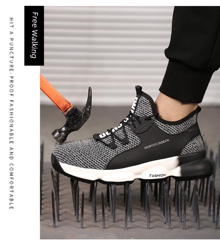 Sicherheitsschuhe mit Stahlkappe für Herren: Anti-Smash, Durchstichsicher, Atmungsaktiv, Sommerarbeitsschuhe