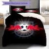RB Leipzig Muster Bettwäsche Steppdecke Set Heimdekoration Geschenk (1 Bettbezug + 2 Kissenbezüge (ohne Füllung))